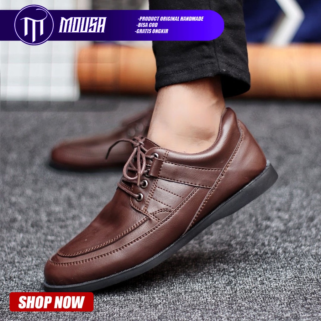 Sepatu Formal Pantofel Kulit Pu Kerja Kantor Kondangan Pria Mousa Hyoga