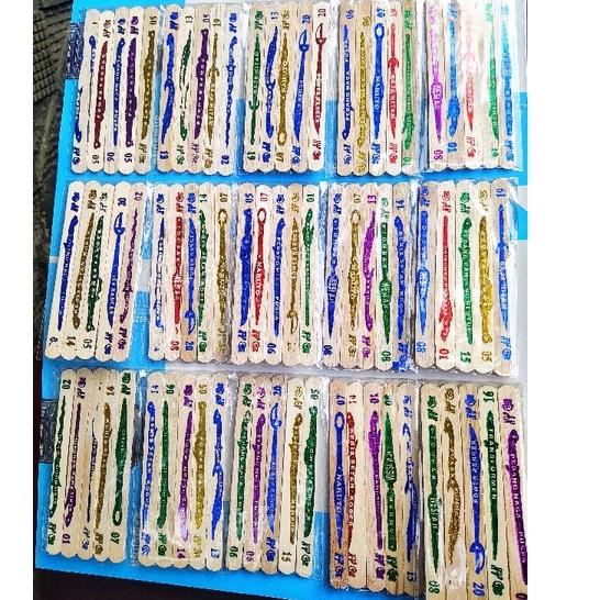((D-4-8 ㊛> STIK MAINAN KAYU POLI / STIK UPIN-IPIN BERGAMBAR langsung kirim