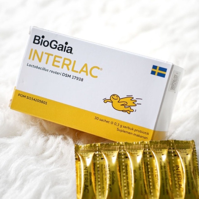 Interlac BioGaia Probiotic Powder (1 strips 5pcs) - Menjaga saluran pencernaan