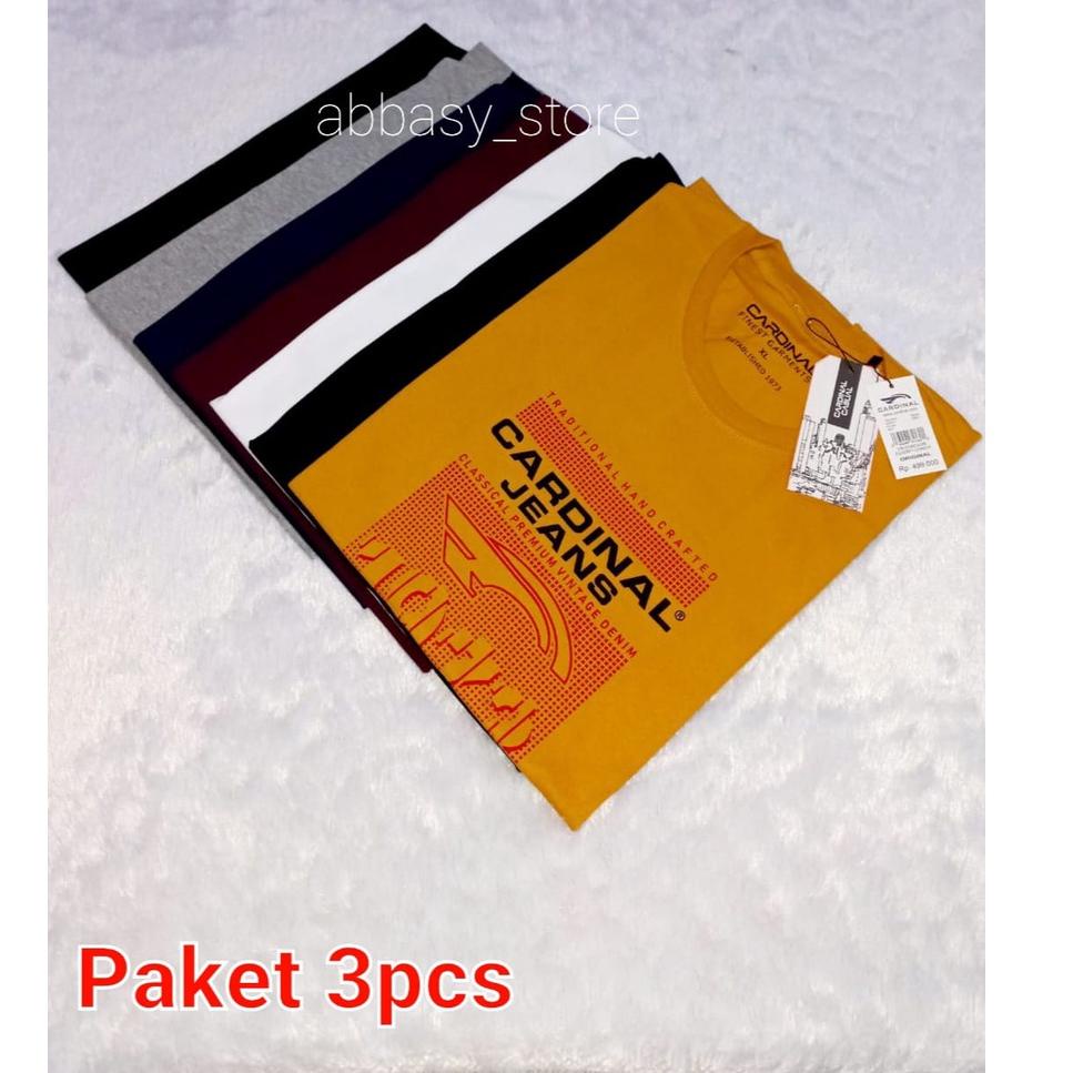 HOT ITEM 8836 3pcs 100rb Kaos Cardinal pria | kaos viral | kaos distro | kaos pria distro | kaos Car