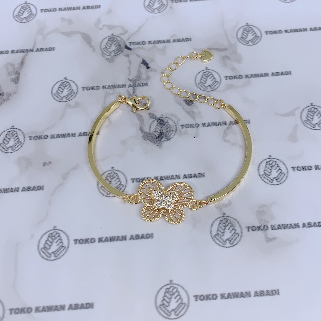 Gelang Tangan Xuping Gold Wanita Dewasa Motif Rantai Permata Panjang Fashion *03