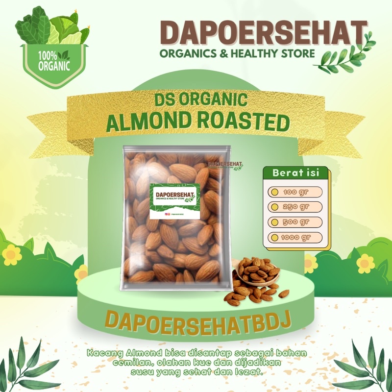 

KACANG ALMOND PANGGANG/ROASTED ALMOND - 100gr