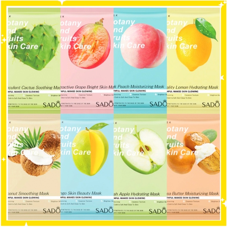 SADOER NEW Botany Fruits Facial Sheet Masker Wajah Natural Plant Mask EM027