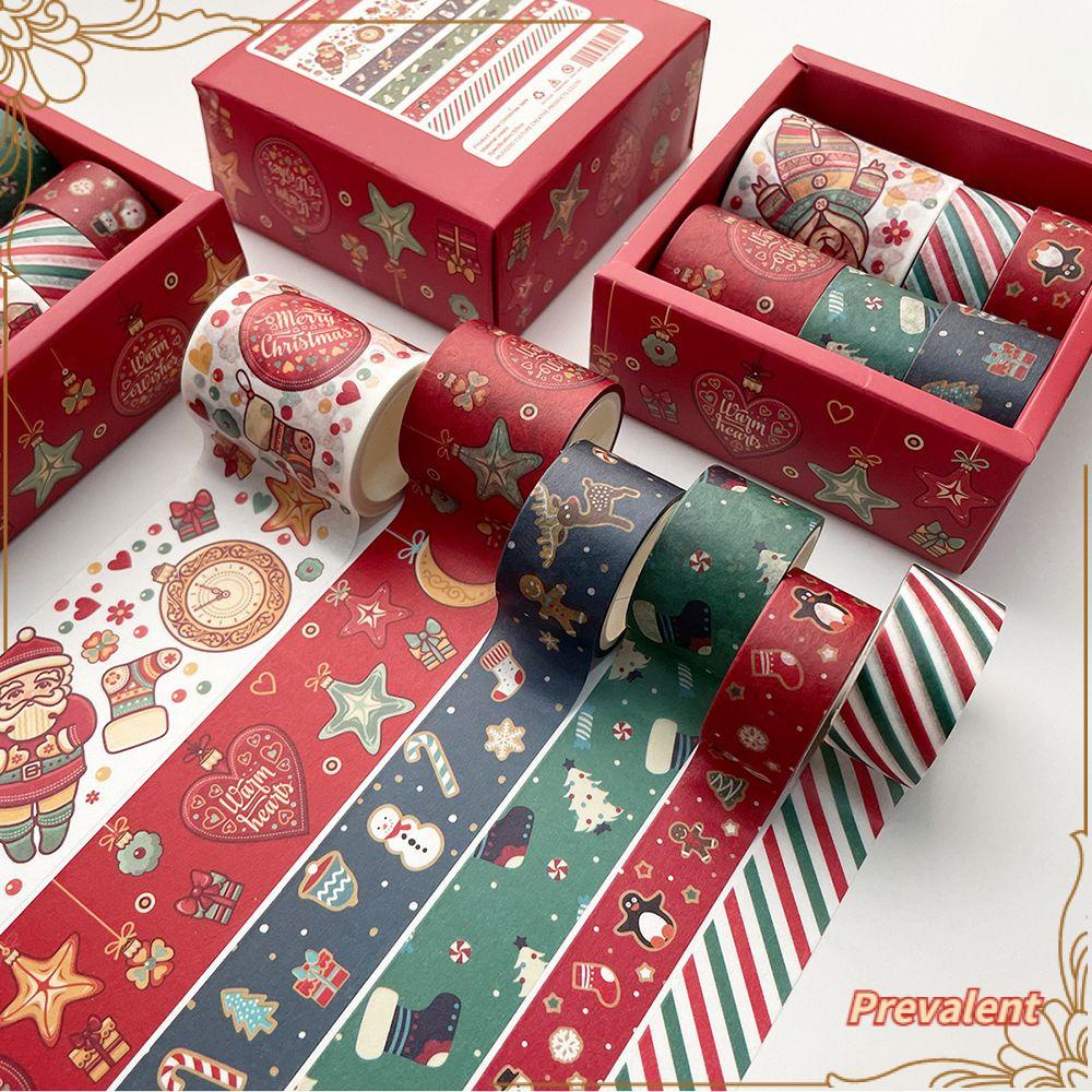 Preva 6pcs/set Washi Tape Sastra Merry Christmas Gadis Hati Kecil Segar Kreatif Alat Tulis INS DIY Bahan