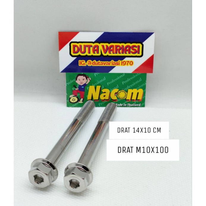 Baut 2Kunci Drat 14*10 cm { M10*100