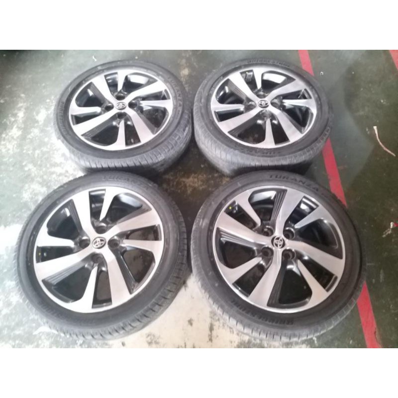 velg second Mobil yaris ring 16+ban Bridgestone 185 55 16 lebar 6 pcd 4x100