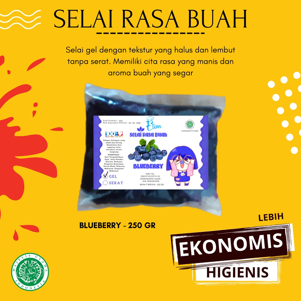 Selai 250 Gram Elimas Serat dan Gel | sinarserayuabadimulia