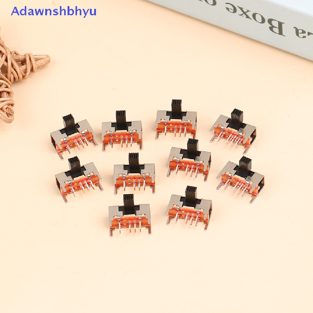 Adhyu 10Pcs Saklar Toggle sk23d05g6 Baris Ganda 3-gear 8-pin horizontal sliding switch ID