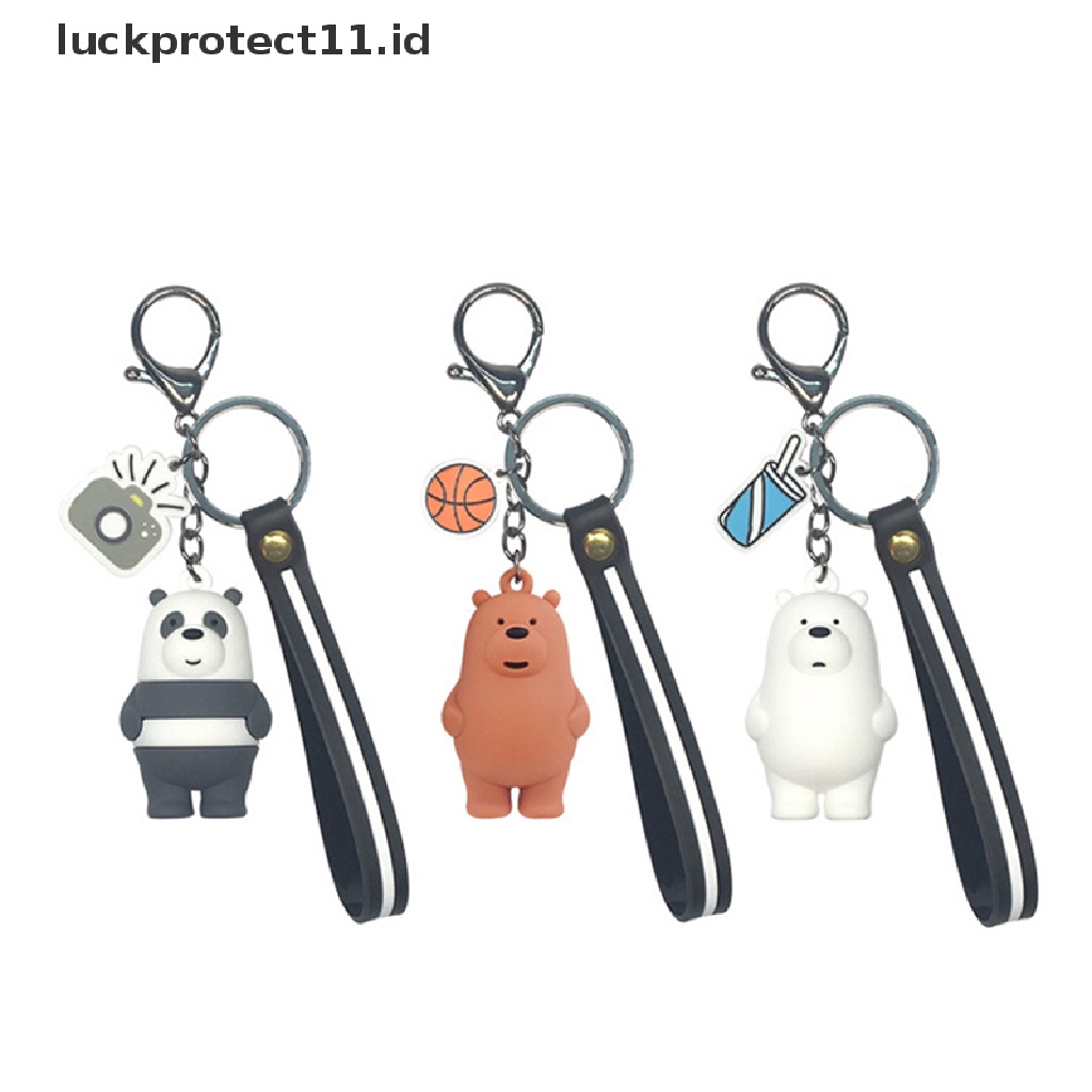 /Fashion Hot// Fashion// we bare bears keyrings ice bear Gantungan Kunci lanyard Tas Liontin Ornamen collect.