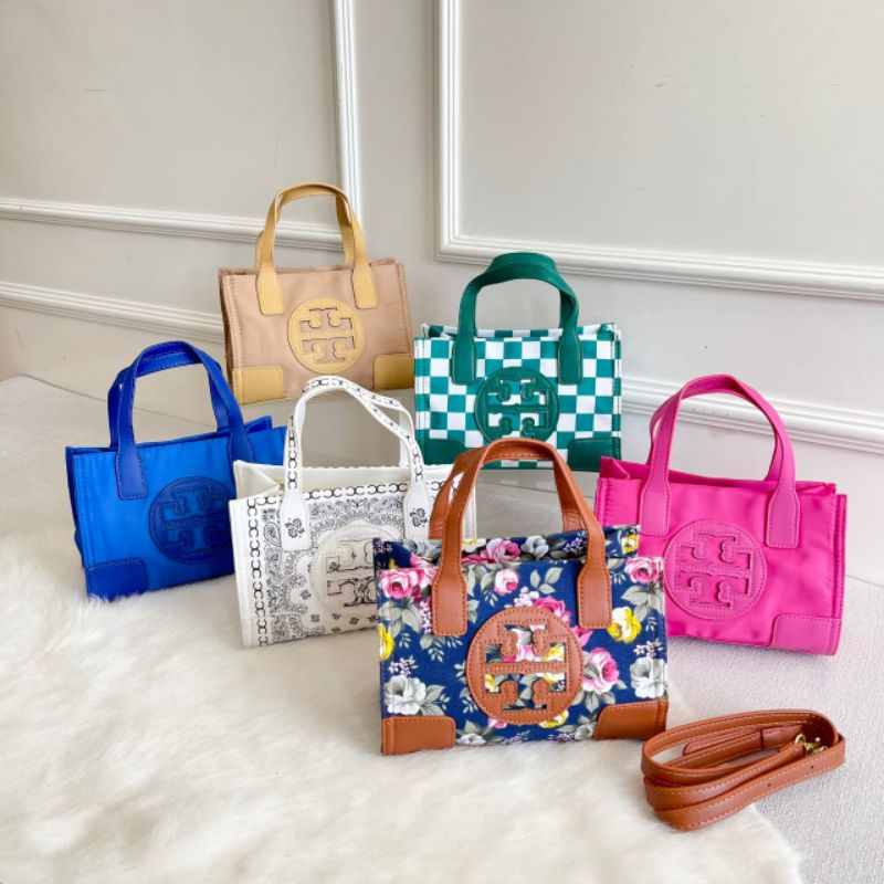 PROMO SALE  Tas TB Tory selempang jinjing pink beige nude flower bunga putih hijau biru navy