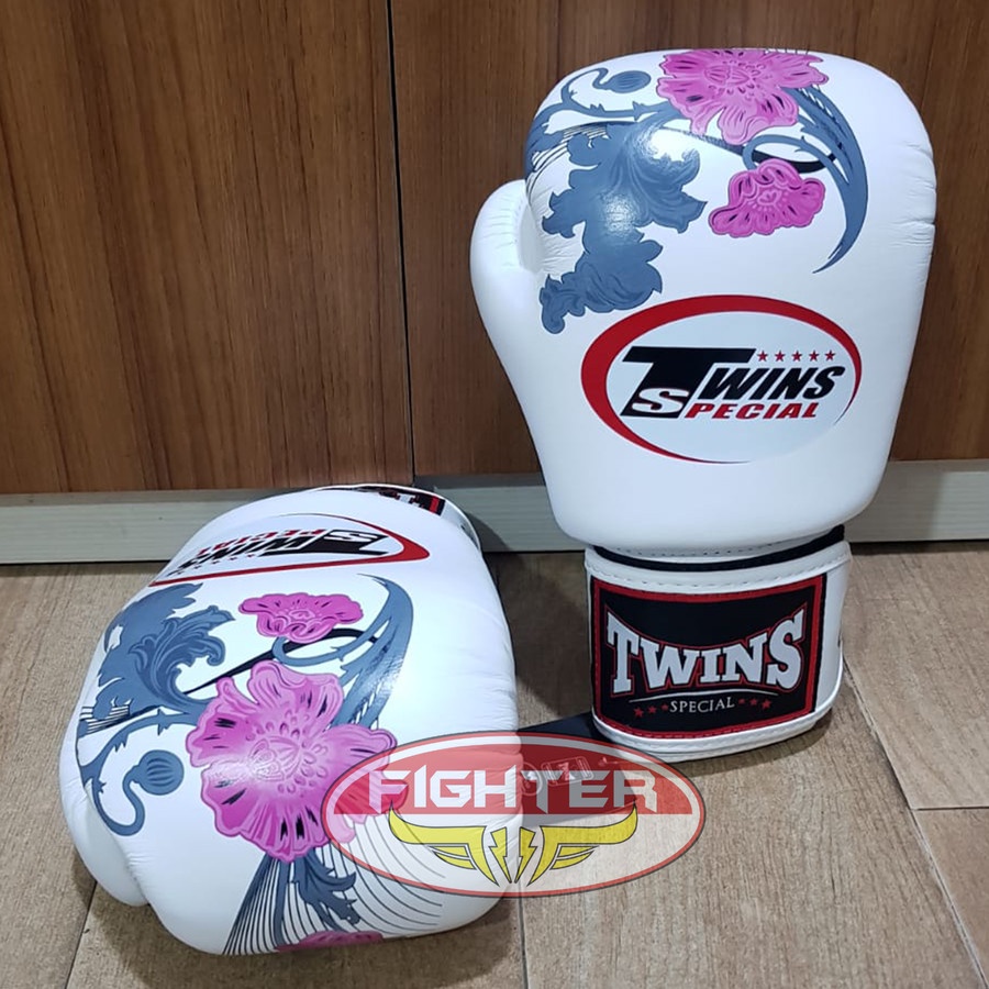 Twins Boxing Gloves Twins Specials - Flower - Pink, White