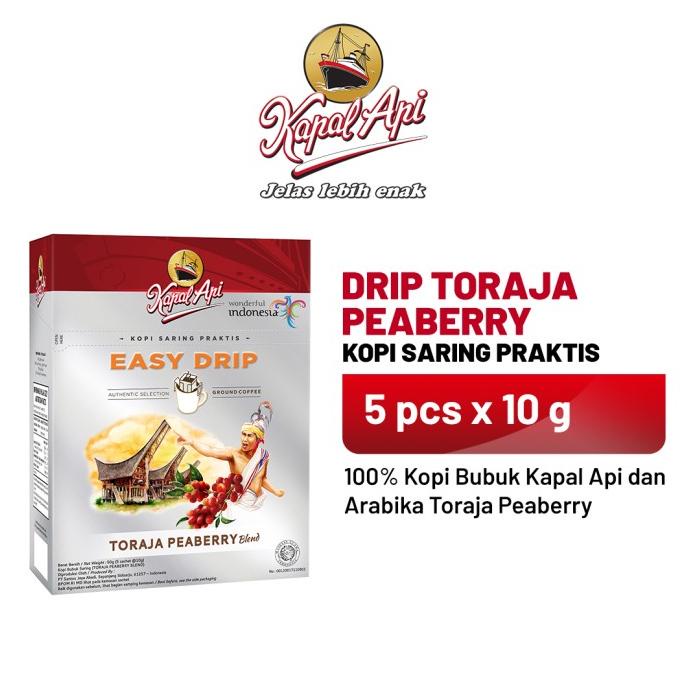 

[BISA COD] KAPAL API Drip Toraja Peaberry 1 Folding Box (5 x 10 gr)