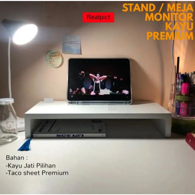 Stand Tablet dan Stand Leptop Stand Monitor kayu jatibelanda