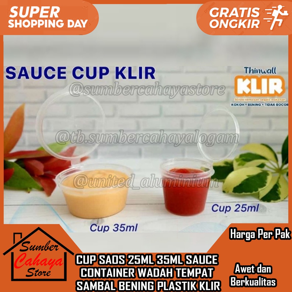 Jual KLIR THINWALL CUP 25 35 ML SAOS SAUCE SAMBAL CONTAINER WADAH