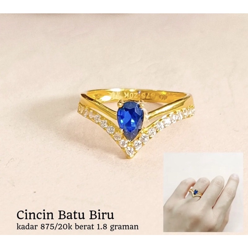 cincin mewah model blue saphire cincin lady diana
