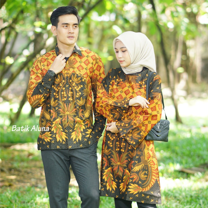 Couple Batik Modern Pasangan Kekinian Batik Tunik Bahan Katun Premium Batik Wanita Dan Pria By FASHION BATIK ALUNA