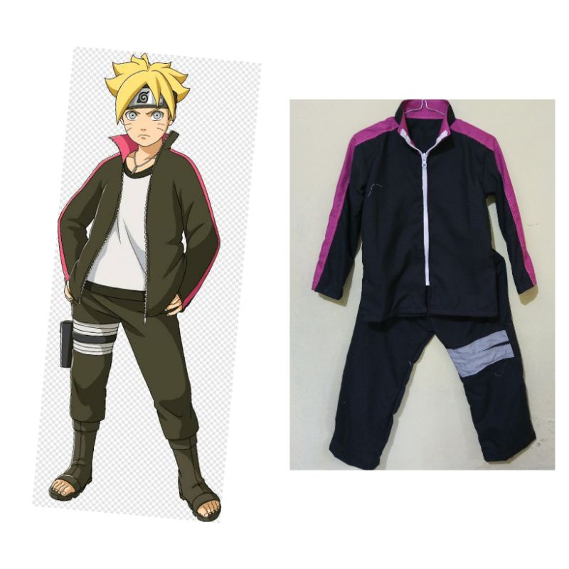 Kostum Boruto Uzumaki Anak (baju+celana)