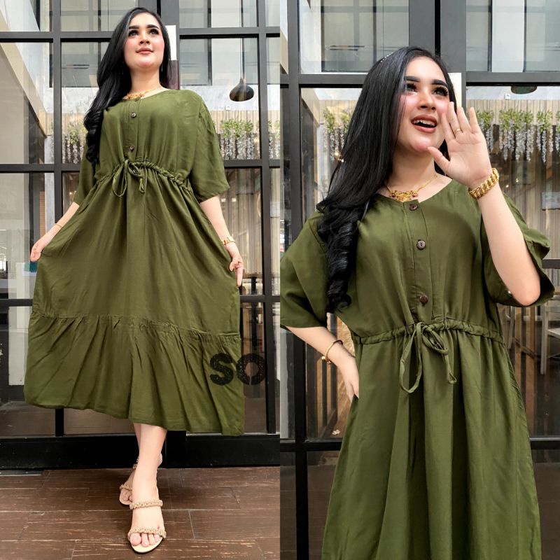 NAGITA DRESS - DASTER RAYON JUMBO BUSUI SERUT