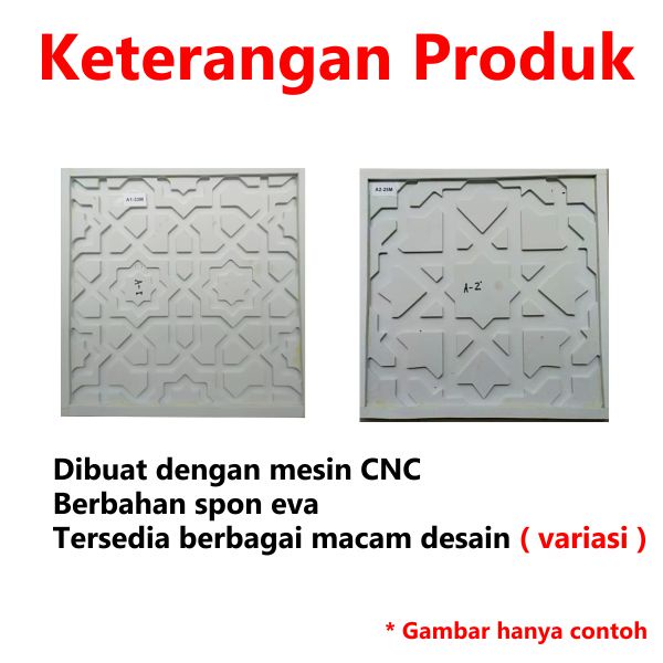 [HAEBOT] Cetakan Panel Dinding Motif 3D Ukuran 50x50 Spon Eva Model 1 50cm Spons Wallpanel Kotak Gypsum Semen Pola Geometris CNC