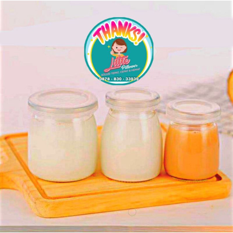 Botol Jar Toples Kaca 200ml pudding pendek - Jar toples kaca selai kue