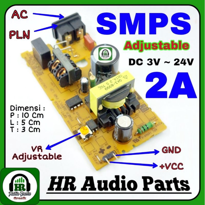 SMPS DC Adjust 2V - 24V 2A Switching Power Supply 6v 12v 15v 20v 24v