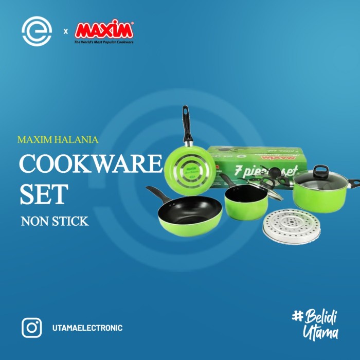 Maxim Panci Masak Anti Lengket 7 Pcs Set - Halania #Original
