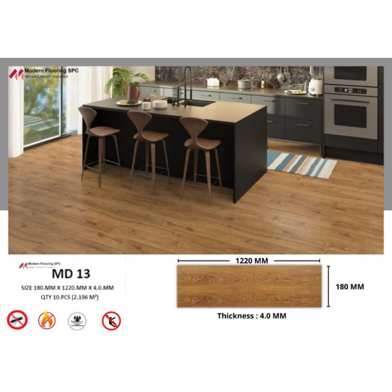 ( HARGA PERBOX ) SPC Flooring Modern | Vinyl sistem clik | Tahan Air | Tanpa Lem