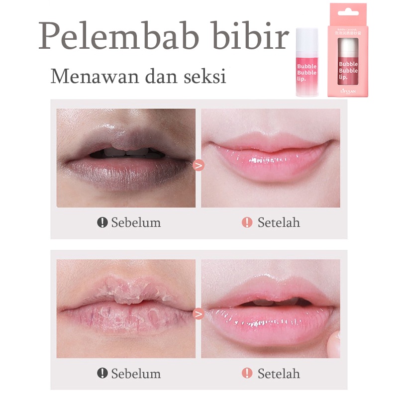 Perawatan bibir hitam dan kering Serum bibir untuk bibir hitam Lip balm Lip scrub 12g Bubble Scrub melembabkan dan melembabkan perawatan bibir pengelupasan kulit, mencerahkan garis bibir dan mencerahkan warna bibir Singkirkan bibir kering dan pecah