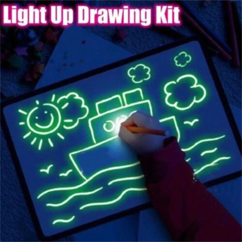 

MAGIC DRAWING TABLET BOARD WITH LIGHT DRAW PAD PAPAN TULIS GAMBAR