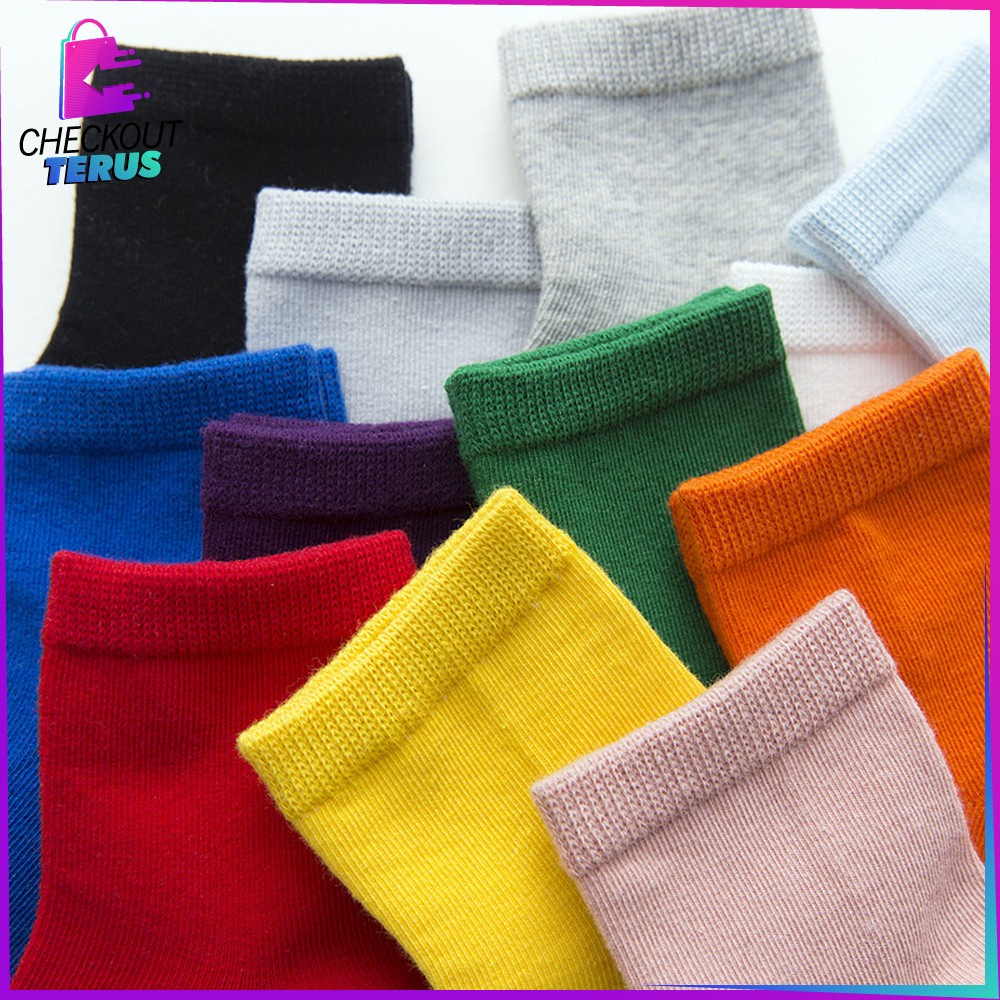 CT P535 Kaos Kaki Anak 6 Pasang Anti Slip Pendek Polos Kaus Kaki Licin Anak Perempuan Laki Laki Baby Kids Socks