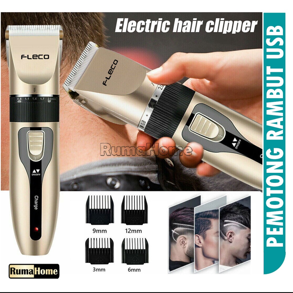 Fleco Barber 9200 alat cukur rambut elektrik professional (1 tahun Garansi) mesin cukur / hair clipper Cordless Professional pemotong rambut