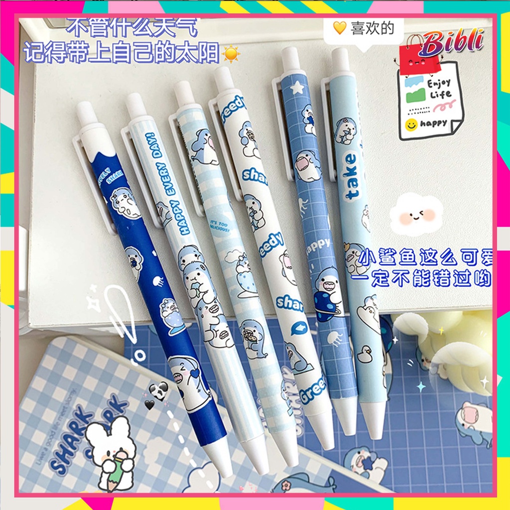 

♛ ♛Pulpen Gel Motif Baby Shark Pulpen Pelajar Dan Kantor Pena Lucu Cute Gel Pen