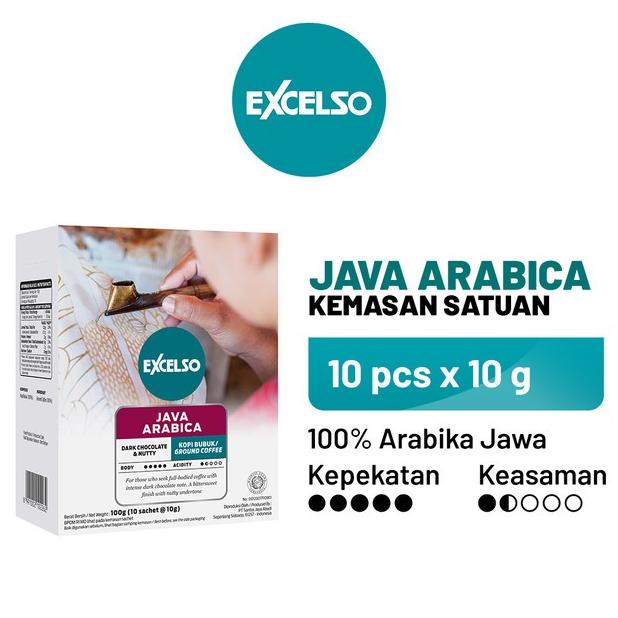 

[BISA COD] EXCELSO Java Arabica - Bubuk Kopi 1 Folding Box (10 x 10 gr)