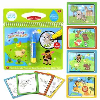 Buku Mewarnai Magic Water Book Mainan Edukasi Doodle Book Painting Set dengan Spidol Buku Gambar Air Ajaib / Buku Mewarnai Ajaib Anak Paud Tk Sd / Buku Mewarnai Anak Ajaib Tahan Air Murah / Buku Mewarnai Cat Air Anak Magic Water Drawing Painting Book