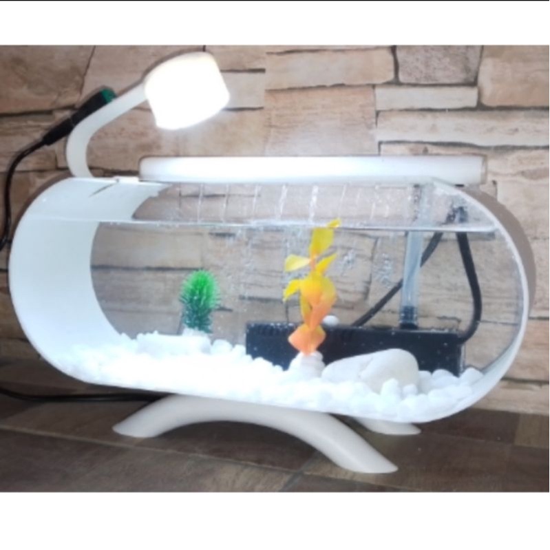 RK Aquarium mini akrilik unik ikan hias full set