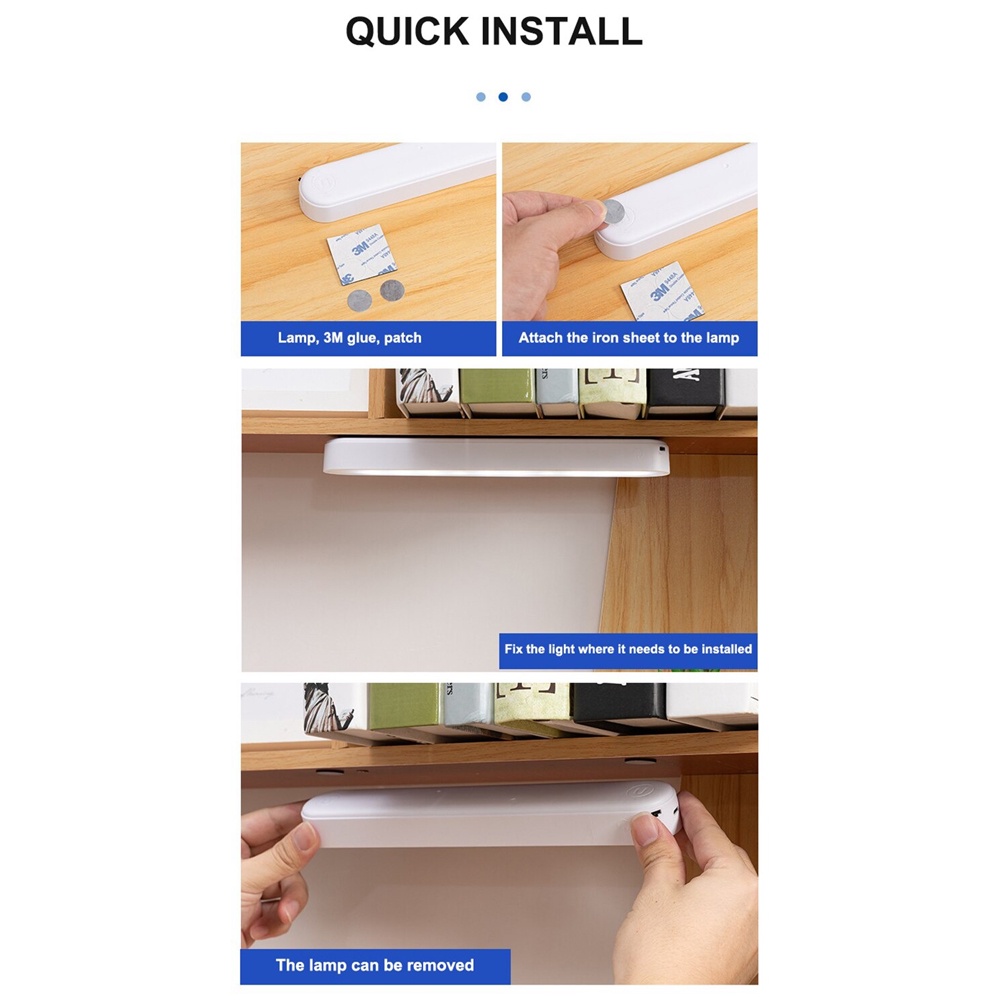 Lampu Baca LED Dimming with Magnet Mounting USB Reading Lamp Tri-color