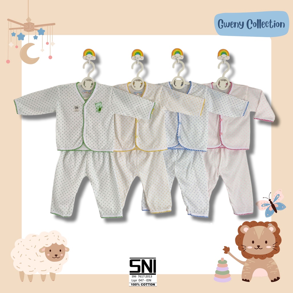 SETELAN BAJU BAYI TANPA LENGAN, LENGAN PENDEK, LENGAN PANJANG UNISEX COTTON MURAH SET (ADNWP)