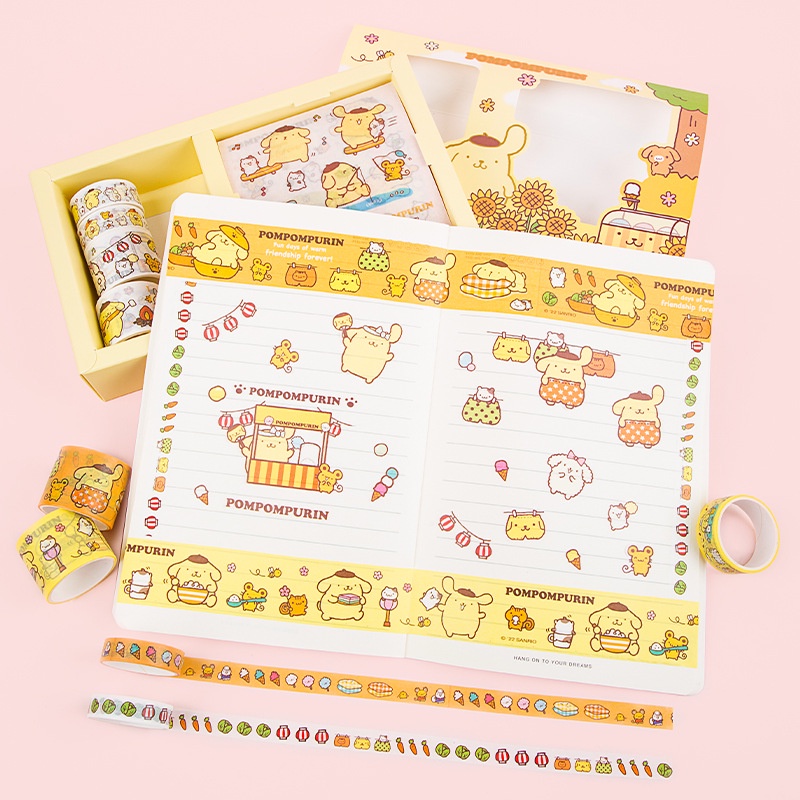 Washi tape set Stationery Karakter Kuromi Pompompurin Cinnamoroll My Melody Snoopy