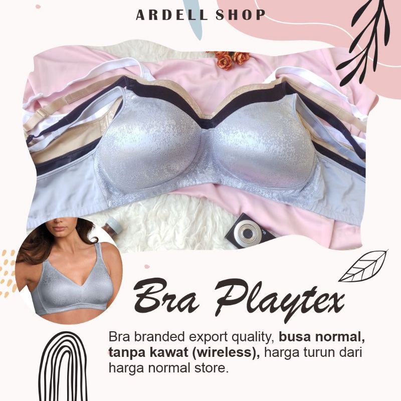 DP PLAYTEX BRA WANITA TANPA KAWAT FULL CUP BIG SIZE 42C 44C M440 KS WIRELESS