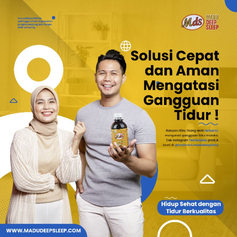 MDS Madu Deep Sleep Original 280 gram Obat Herbal Tidur Lelap Cair Insomnia Susah Tidur Wanita Pria