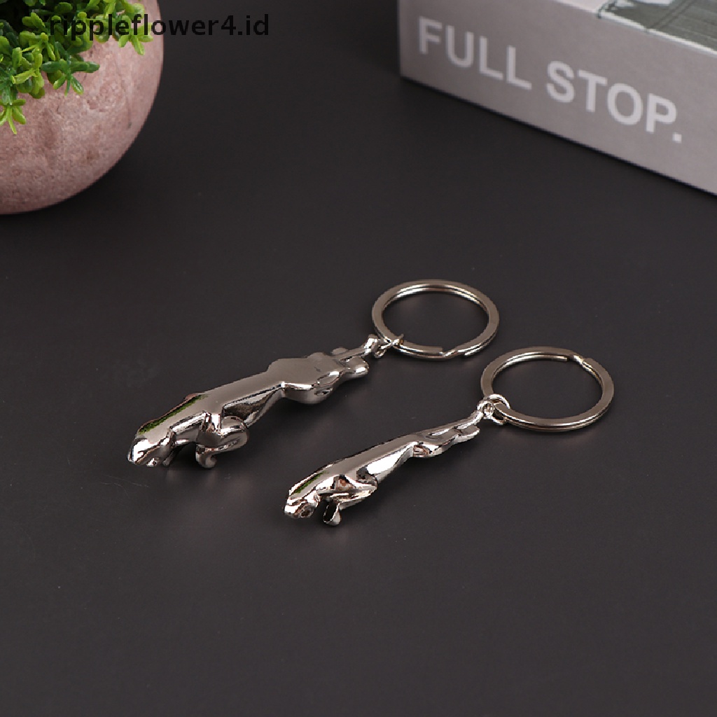 {rippleflower4.id} Zinc Alloy Leopard Gantungan Kunci Jaguar Gantungan Kunci Mobil Gantungan Kunci Tas Halus Dua Tipe Hadiah Perhiasan Kreatif~