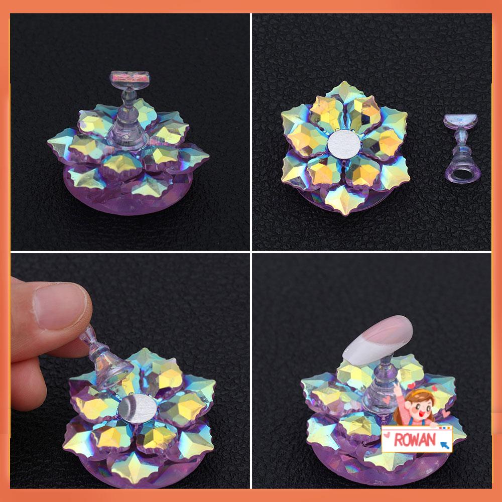 R-flower Nail Art Display Stand Tempat Rak Akrilik Alat Manikur Bentuk Teratai