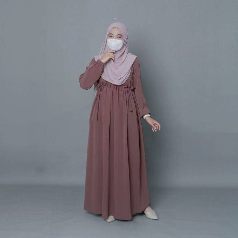 RUMAYA MAXY DRESS CRINCLE AIRFLOW , S M L XL, ABAYA DRESS ,GAMIS BASIC POLOS PREMIUM