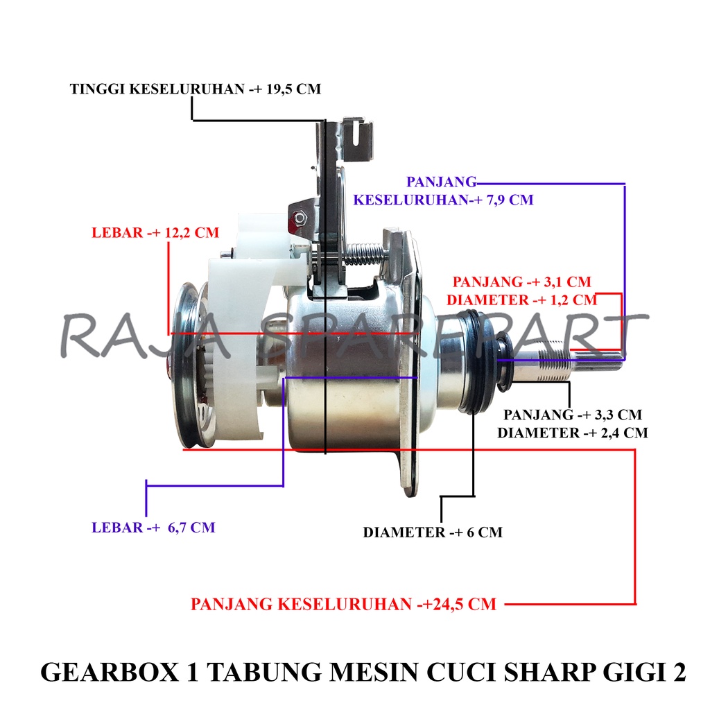 GEARBOX 1 TABUNG MESIN CUCI SHARP GIGI 2