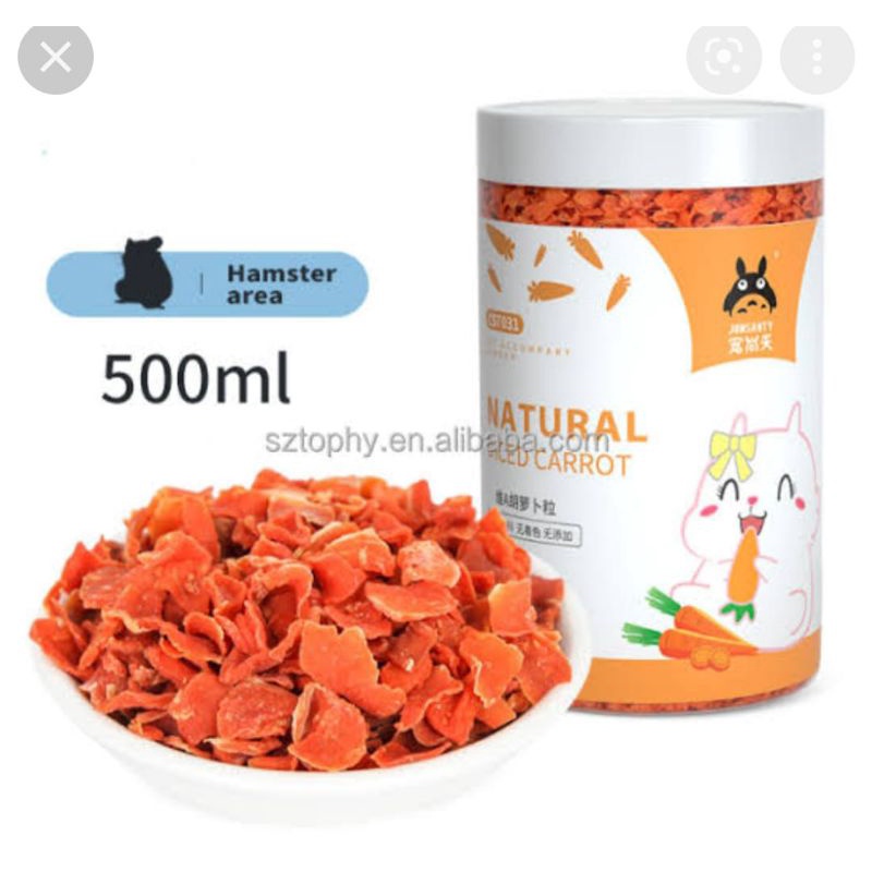 1 Botol Snack Hamster Dried Carrot / Wortel Kering 500ml by Josanty
