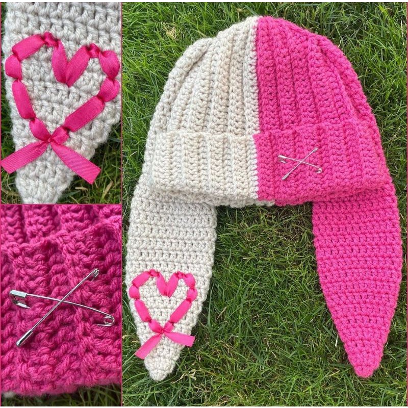 HANDMADE NEW JEANS BUNNY EAR BEANIE HAT/TOPI KELINCI LUCU/BUNNY BEANIE/TOPI AESTHETIC/KUPLUK KELINCI