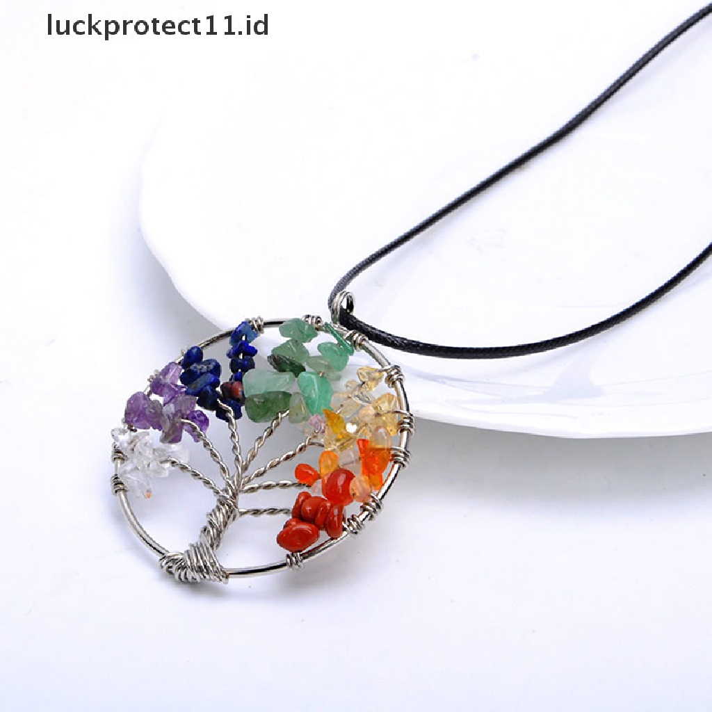 /Fashion Hot//// Kalung Liontin Pohon Kehidupan Panas Natural Crystal Gemstone 7kran Penyembuhan.