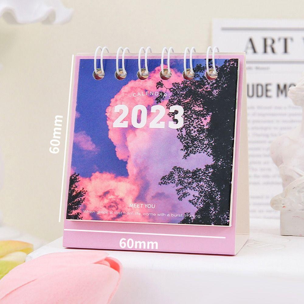 Top Kalender Mini Record Printing Calendar Portable Monthly Planner Aksesoris Meja