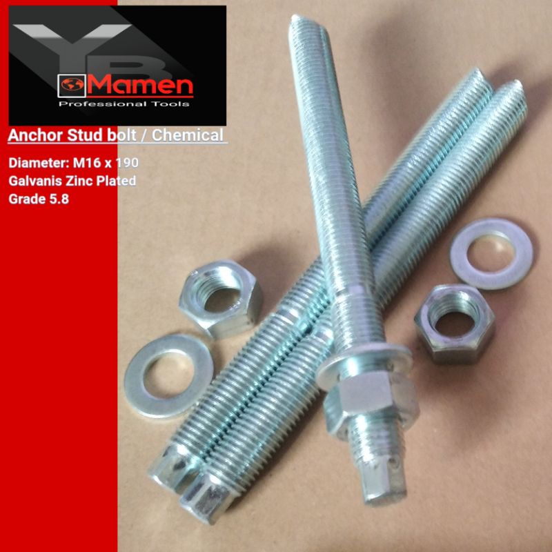 Chemical anchor M16 / Anchor chemical stud bolt M16x190