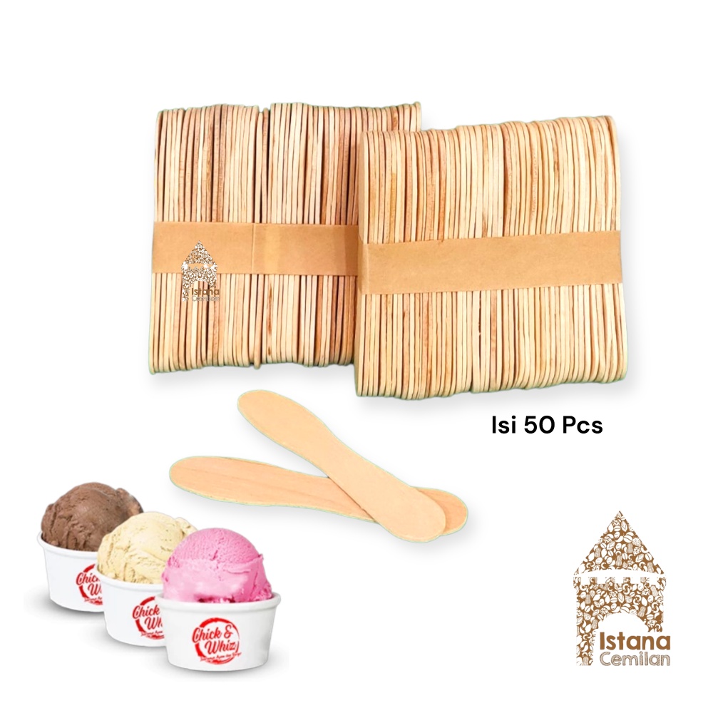 Sendok Es Krim Kayu / Spoon Ice Cream (isi 50 pcs)